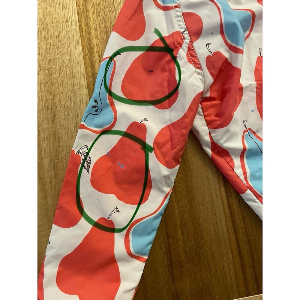 Mini Boden Hooded Rain Jacket Pear Print Size 7-8 Multicolor - Picture 6 of 6